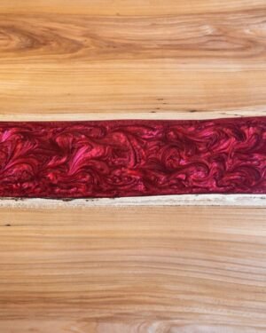 Masă din lemn masiv de ulm cu rășină roșie